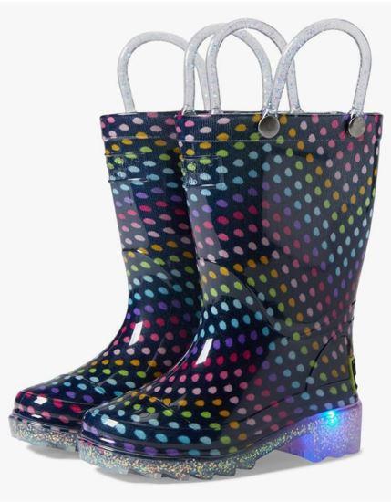Western Chief Kids Lighted Rain Boots for Kids (Toddler/Little Kid) - Textured Rubber Mud-Guard Size 5