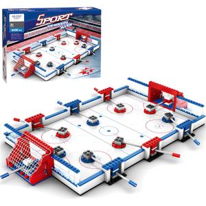 Ice Hockey Building Set with 8 Ice Hockey Player - Tabletop Battle Game - Creative Sports Toy - Standard Brick Compatible Kids STEM Building Kit