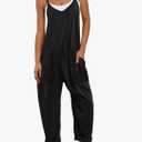 ANRABESS Jumpsuits for Women Casual Summer Overalls Sleeveless Spaghetti Strap Romper Jumpers Trendy Beach Vacation Outfits, Size M