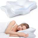 Ultra Pain Relief Cooling Pillow for Neck Support, Adjustable Cervical Pillow Cozy Sleeping, Odorless Ergonomic Contour Memory Foam Pillows, Orthopedic Bed Pillow for Side Back Stomach Sleeper (Queen, White)