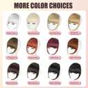 Clip in Bangs, Synthetic Wispy Bangs Hair Clip, Medium Brown Fake Bangs Fringe with Temples Hairpieces for Women Natural Curved Hair Extensions for Daily Wear