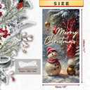 2 x Jabrand Christmas Door Cover Merry Christmas Door Cover Snowman Decoration Xmas Decoration, 6 x 3 Feet, Winter Holiday Front Door Indoor Background Banner Party Decor Supplies (Multicolor)