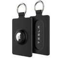 Card Holder for Tesla Keycard with AirTag Slot, Soft Silicone Key Card Protective Case Cover for Tesla Model 3 Y S X Cybertruck, Key Holder with Keychain Key Rings  1 Pack