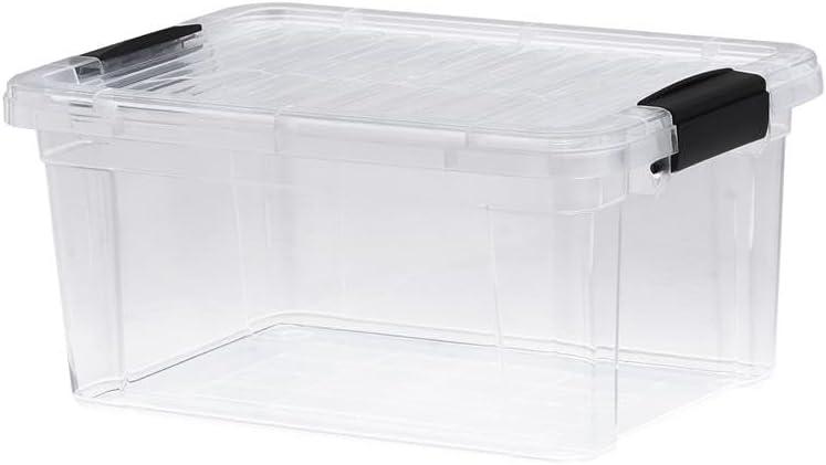 Superio Clear Storage Box with Lid, 2 Quart Plastic Container Bins for Organizing, Stackable Crates, BPA Free, Non Toxic, Odor Free, Organizers for Home, Office, School, and Dorm (1.85 Quart)