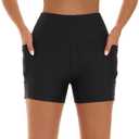 HODOSPORTS Women's Swim Board Shorts UPF50+ High Waisted Quick Dry Swimsuit Bottoms with Pockets Liner, XL