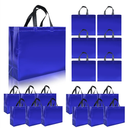 15 Pcs Glossy Blue Reusable Gift Bags with Handles, Party Gift Bags Bulk with Sturdy Bases, Ideal Goodie Bag for Birthday, Wedding, Christmas, Holiday-12.6 x 4.7 x 11 In