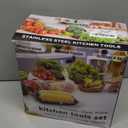 P&P CHEF Mixing Bowls with Airtight Lids Set of 5, 10-Piece Stainless Steel Mixing Nesting Bowl, Metal Bowl with Lid for Kitchen Prepping & Storing, Size 4.6, 3, 1.5, 1, 0.7 QT, Black