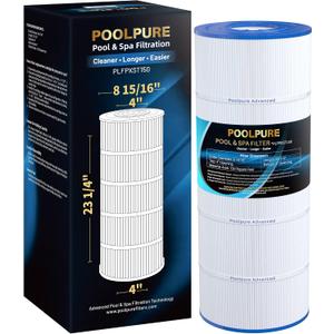 POOLPURE PLFPXST150 Pool Filter Replaces Hayward X-Stream CC1500, CCX1500-RE, Pleatco PXST150, Ultral-B3, Unicel C-8316, Filbur FC-1286, Waterway Pro Clean 150, L x OD: 23 1/4" x 8 15/16"