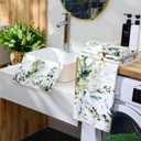 Preboun 3 Pack Sage Green Eucalyptus Bathroom Towels Set Spring Leaves Hand Towels Spring Floral Bath Decor Green Plant Dish Absorbent Fingertip Wash Cloth for Kitchen Bathroom Gym Spa Home