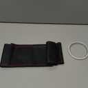 Steering Wheel Cover Universal 15 Inch with Top Genuine Leather, Anti-Slip Design, Soft Padding, Stitch on Wrap (red line)