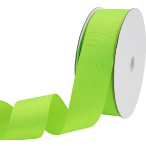 One Roll 50 Yards Soild Neon Green Grosgrain Ribbon 1 1/2 inch Flower Bouquets Ribbons-1.5 inch Thick Gift Wrapping Ribbon-DIY Crafts Bow Hair Headband Accessories Ribbons #544(38mm)