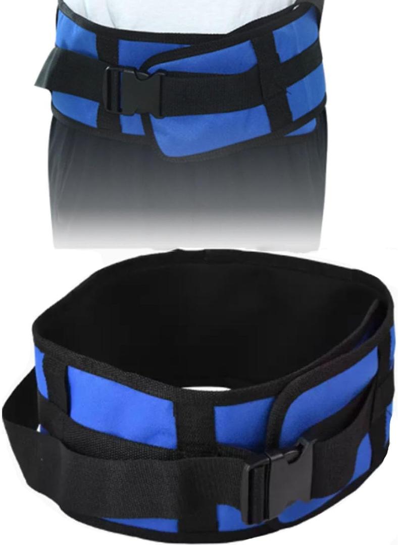 ICEMOB Gait Belts Transfer Belts for Seniors,Blue Gate Belt with Handles,Patient Lift Sling Adjustable,Soft, Comfortable and Effective Support