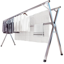 JAUREE 95 Inches Clothes Drying Rack, Drying Rack Clothing Folding Indoor Outdoor, Heavy Duty Stainless Steel Laundry Rack, Foldable Portable Large Clothes Rack Garment Rack with 20 Windproof Hooks