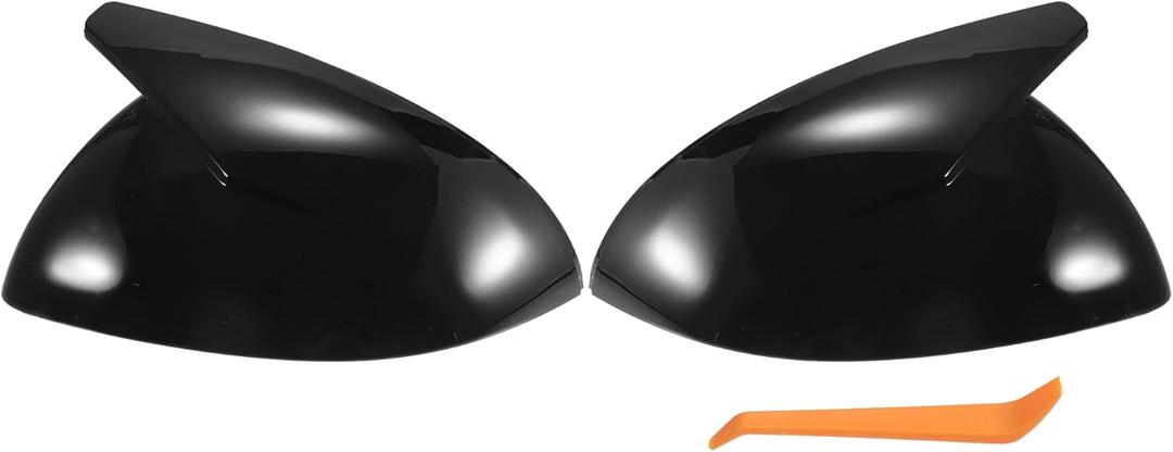 X AUTOHAUX Pair Car Rear View Driver Passenger Side Mirror Cover Cap Replacement Gloss Black for Mercedes-Benz C S CLASS W206 C200 C220 C260 C300 X206 W223 S400L Mirror Guard Covers