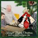 2 x Chess Christmas Ornament 2025 - King & Queen Merry Xmas Ornaments, 2 Layer Wood for Chess Lover, Coach, Player, Club, Friend - Tree Hanging Decoration for Kids, Adults