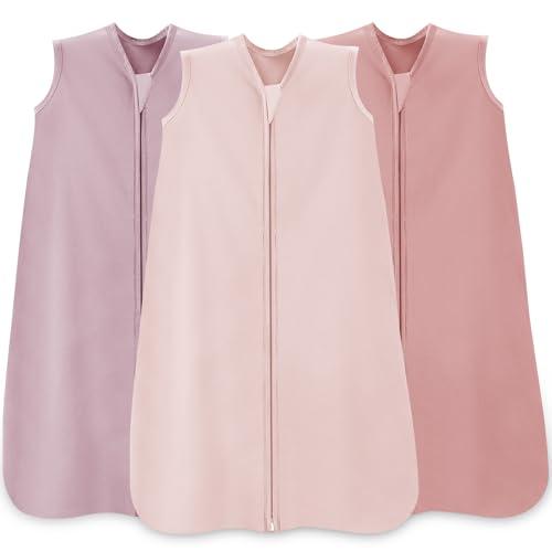 Wrrernsin Baby Sleep Sack 6-12 Months,100% Cotton TOG 0.5 Wearable Blanket for Boys and Girls, 3 Pack 2-Way Zipper Lightweight Sleeping Bags for Toddler Newborn Infant