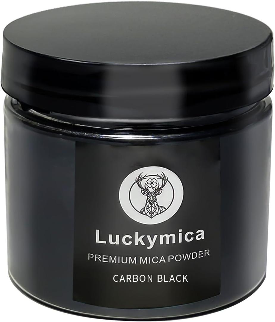 Mica Powder for Epoxy Resin, Premium Pearlescent Pigment Powder for Resin Art, Dye, Nail Polish, Paint, Candle Making, Soap Making, Bath Bombs, DIY Cosmetics - Carbon Black (50g / 1.76oz)