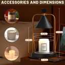 Candle Warmer Lamp with Timer Dimmer, Birthday Gifts for Women Mom, House Warming Gifts New Home Room Decor, Plug-in Operated Wax Melt Warmer for Scented Jar Candles (Black)