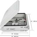 BLACKHORSE-RACING 14" RV Roof Vent Fit for Camper Trailer Universal White Lid Roof Vent with 12V RV Vent Fan 6" Blades White lid Inner for Garnish Ring, Manual