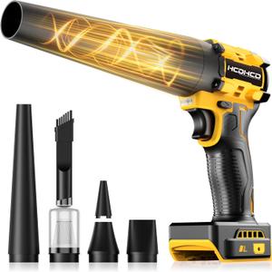Leaf Blower Cordless for Dewalt 20V Battery, 1300000RPM Lightweight Mini Leaf Blower Handheld Electric Leaf Blower, 2-in-1 Portable Blower &Vacuum for Lawn Dust/Snow Blowing (Not Battery