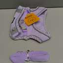 AIITLE Dog Harness and Leash Set - Ultra-Comfortable XXS-XL Vest with Strong Magic Tape & Glow-in-Dark Reflective Strips, Chafe-Free for Teddy, Schnauzer (Purple, M) (M(Chest: 15 - 17"))