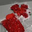 IMEKIS Toddler Baby Girl Christmas Elf Outfits Velvet Santa Claus Cosplay Top with Flare Pants Winter Xmas Halloween Costumes 3-4T