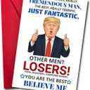 6 x Funny Birthday Card for Men  Humorous Greeting Card for Husband, Boyfriend, Dad or Friend, Tremendous Man Parody Style, Unique Gag Gift for Him (SRM02)