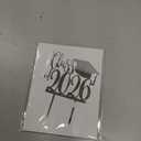 JIEEIN Class of 2026 Cake Topper, Graduation Party Decoration, Congrats Grad Design with Cap, Mirror Silver Acrylic