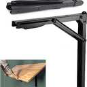 Wallmaster 24inch Folding Shelf Brackets Garage Heavy Duty Steel Max Load 500lb Floating Wall Mounted Collapsible Shelf Bracket Space Saving (Pack of 2, No Board)