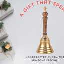 Hand Bell with Antique Brass Finish and Wooden Handle Perfect for Weddings, Schools, Games, Reception Desks, Religious Ceremonies & Events 3 Diameter, 8 Height
