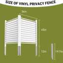 36" W X 45" H Reinforced White Vinyl Privacy Fence, Double Windproof Air Conditioner Fence Trash Can Fence, Louvered Vinyl Screen Panel Kit (2 Panels)