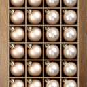 Syhood 24 Pcs Christmas Glass Ball Ornaments Set 2.36" Hanging Glass Bulbs with Loop Hanging String for Christmas Tree Decoration for Holiday Xmas Tree Gifts Home Decor (Champagne)