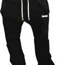 SOLY HUX Men's Drawstring Sweatpants Elastic Waist Baggy Straight Leg Casual Track Pants with Pockets (L)