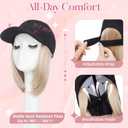 SEGO Pro White Wig Hat, Baseball Cap with Hair Attached for Women, 6" Hat Wig with Heat Resistant Synthetic Hair Extensions, for Daily Wear, Busy Mornings- Straight, Golden Brown Mix Dark Blonde