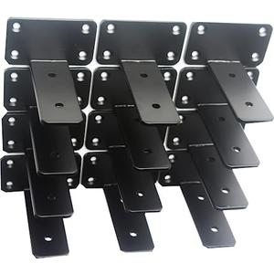 12 Pack - 4 inch Black Hidden L Shelf Bracket (1/5 Inch Thicked) Iron Floating Shelf Brackets Rustic Industrial Metal Brackets for Shelf Support, Black
