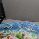 AHUASJART Canvas Wall Art for Living Room family Wall decor for Bedroom Bathroom Wall Decoration blue Ocean Sea Turtle Paintings Modern shark Pictures Artwork office Ready to Hang 12" x 16" 3 Piece