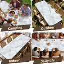 Rectangle Table Cover with Elastic Edge Design Waterproof Stain-Resistant Wipeable Fitted Table Cloth Fits 8 Foot Tables for Picnic, Camping, Outdoor, 96" x 30"