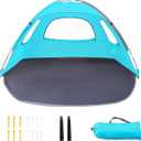 Outterra Beach Tent for 3-4 People, UPF50+ Sun Shelter with Breathable 3-Way Ventilation, 8.0mm Reinforced Fiberglass Poles, Portable Shade Canopy for Beach & Camping (Green)