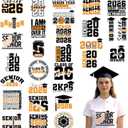 Class of 2026 Iron on Patches - 30 Pcs Senior 2026 Graduation Dtf Transfers Ready to Press, School Iron on Transfers for T-Shirts Cap, Heat Transfer Vinyl Decals for DIY Fabric Clothes Decor