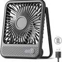 Koonie USB Desk Fan, Strong Wind Ultra Quiet Small Personal Fan with 180° Tilt Folding and 3 Speeds Adjustable, USB-C Corded Powered Mini USB Fan for Office Desktop Bedroom, NO BATTERY