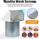 8 Inch Dryer Vent Cover Outside with Screen and Damper - Heavy-Duty Galvanized Steel, Wind/Rain/Insect Proof, Quiet & Easy Install, Wall Vent Cover for Dryer, Kitchen, Bathroom