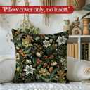 Vintage Floral Throw Pillow Covers, Dark Cottagecore Wildflower Botanical Decorative Pillowcases Cushion Cases for Home Living Room Bedroom Decor, 18x18 Pillow Covers Set of 2