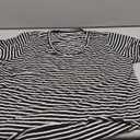 CARCOS Plus Size Tops for Women 3X Short Sleeve Striped T Shirts V Neck Black Blouses White Stripe Pullover Tunics for Spring Summer 3XL 22W 24W