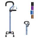 KingPavonini Canes for Women/Men with Second Handle, Foldable & Adjustable Walking Cane with 4-Pronged Base, Quad Cane for Stability, Standing, Balance, Leg Surgery Recovery