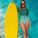 Long Sleeve Swimsuits Women Rash Guard Modest Green Gradient S