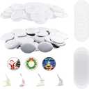 100 Sets 75mm/3inch Button Making Supplies, Pin Back Button Parts for Badge Maker Machine, Including Plastic Badge Pin Back Cover, Metal Covers,Blank Paper and Clear Plastic Film