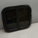 Horizontal RV Window, 21" W x 14" H Tinted Sliding RV Window with Net Screen and Trim Ring, Suitable for 15/16" or 1-3/8" and Slightly Thicker Up to 1/16" Walls, DOT Approved