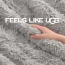 UGG Adalee Faux Fur Throw Blanket for Couch, Cozy Fuzzy Blanket for Chair or Bed, Easy Care Reversible Fluffy Throw, Luxury Home Decor, 50-inch x 70-inch, Seal Grey 