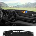 Autorder Dashboard Cover Mat for Toyota Highlander 2020 2021 2022 2023 2024 2025 Accessories Dash Cover Flannel Dash Mat Sunshade Glare UV Rays Protector(Compatible with or Without Display)