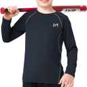 MEETYOO Boys Compression Shirt Long Sleeve Athletic Undershirt for Youth Kids Quick Dry Football Base Layer, 7-9 Years 